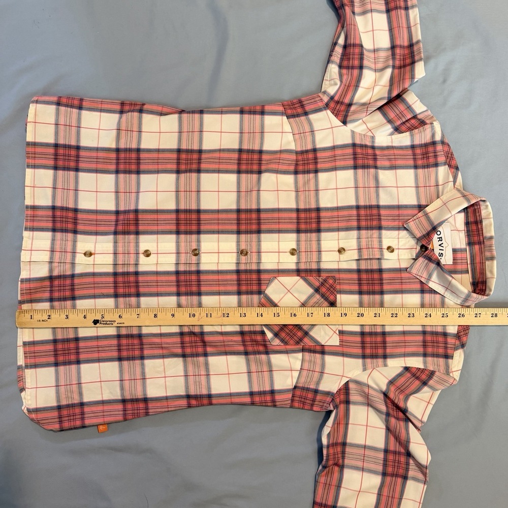 Orvis Pink Plaid Flannel Women's XS Western Button Up Shirt - Picture 13 of 14